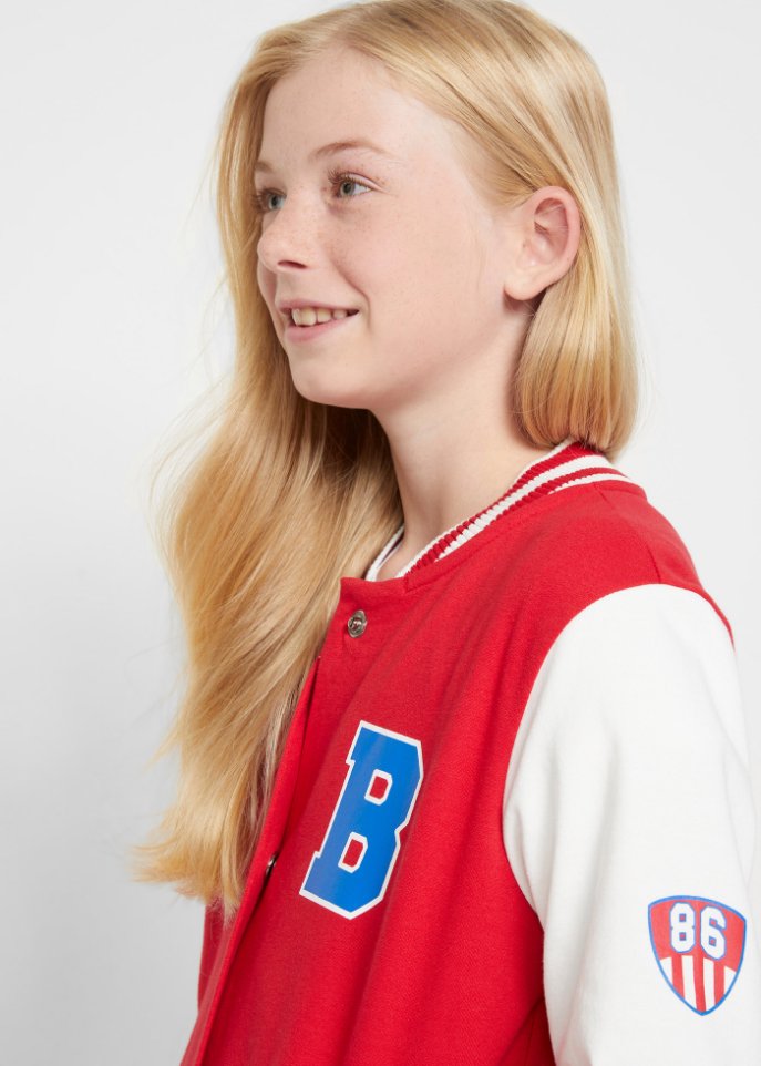 Kinder Sweatjacke im Collegelook