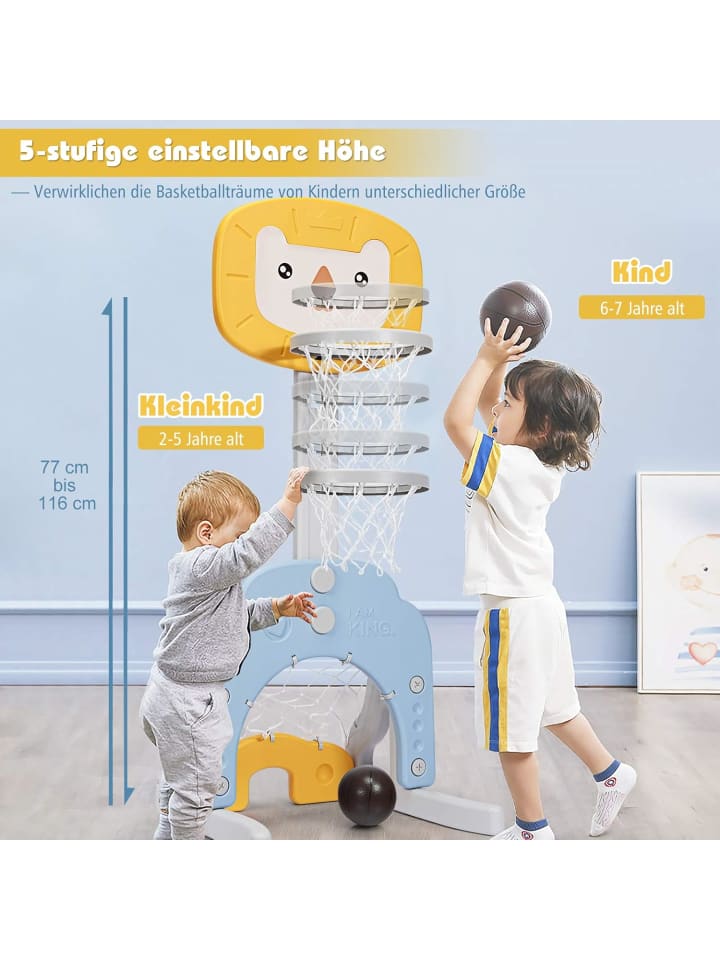 COSTWAY 3 in 1 Kinder Basketballständer in Gelb günstig kaufen onesize