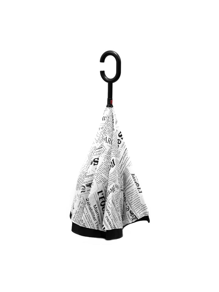 COFI 1453 Stockschirm mit Motiven Pongee mit c-förmigen Plastikgriff in Weiß günstig kaufen 108