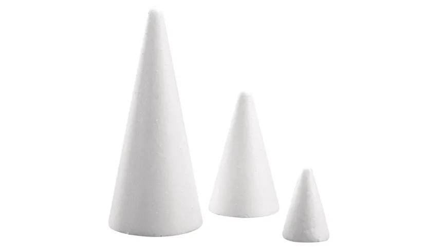 Rayher Styropor-Kegel voll Höhe 12 cm