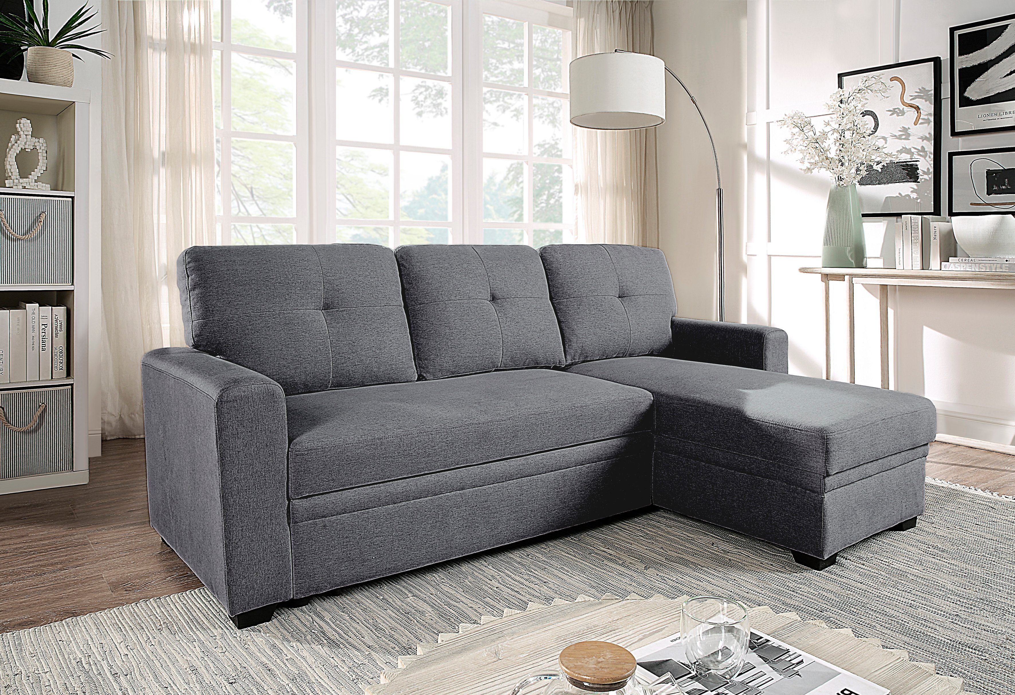 ATLANTIC home collection Schlafsofa Gerrit, Ecksofa, mit Bettfunktion, Recamiere rechts oder links montierbar