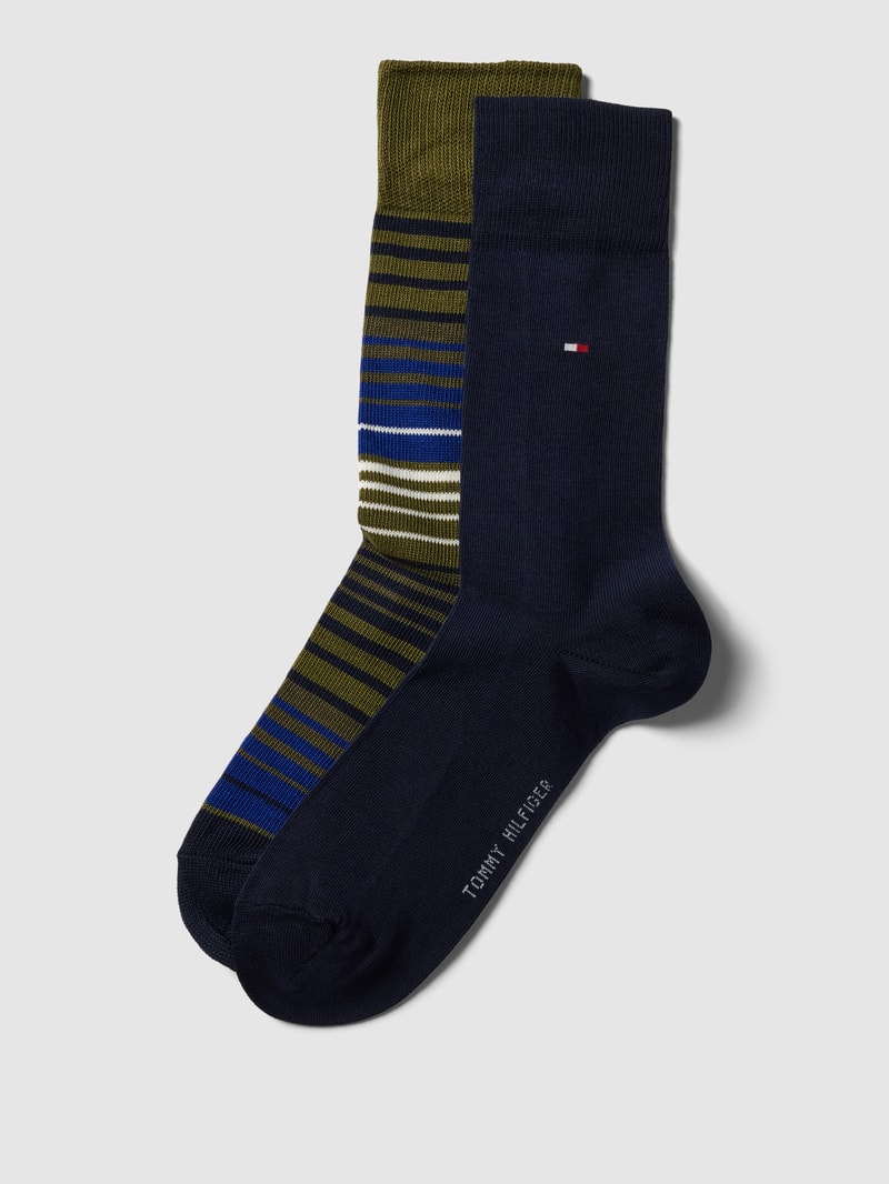 Socken mit Label-Details im 2er-Pack in olivgrün