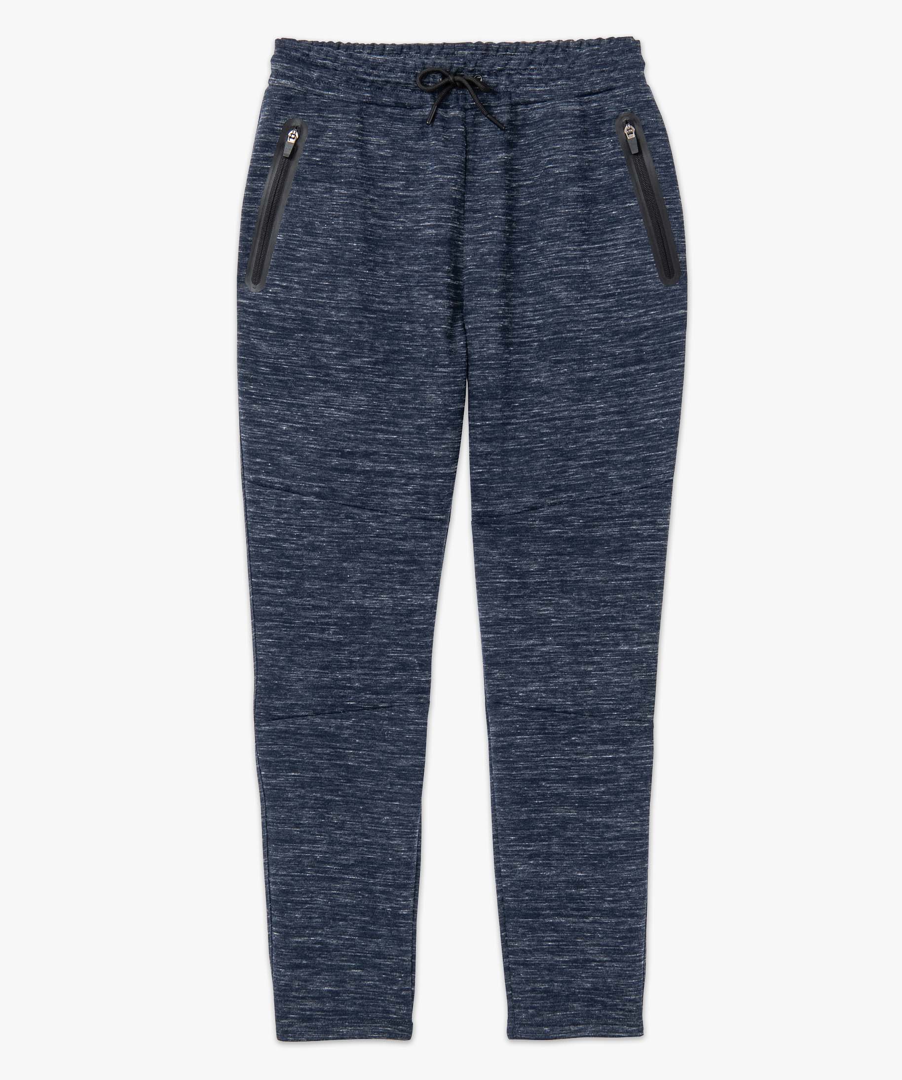 Pantalon homme en maille coupe ajusté bleu fonce | GEMO