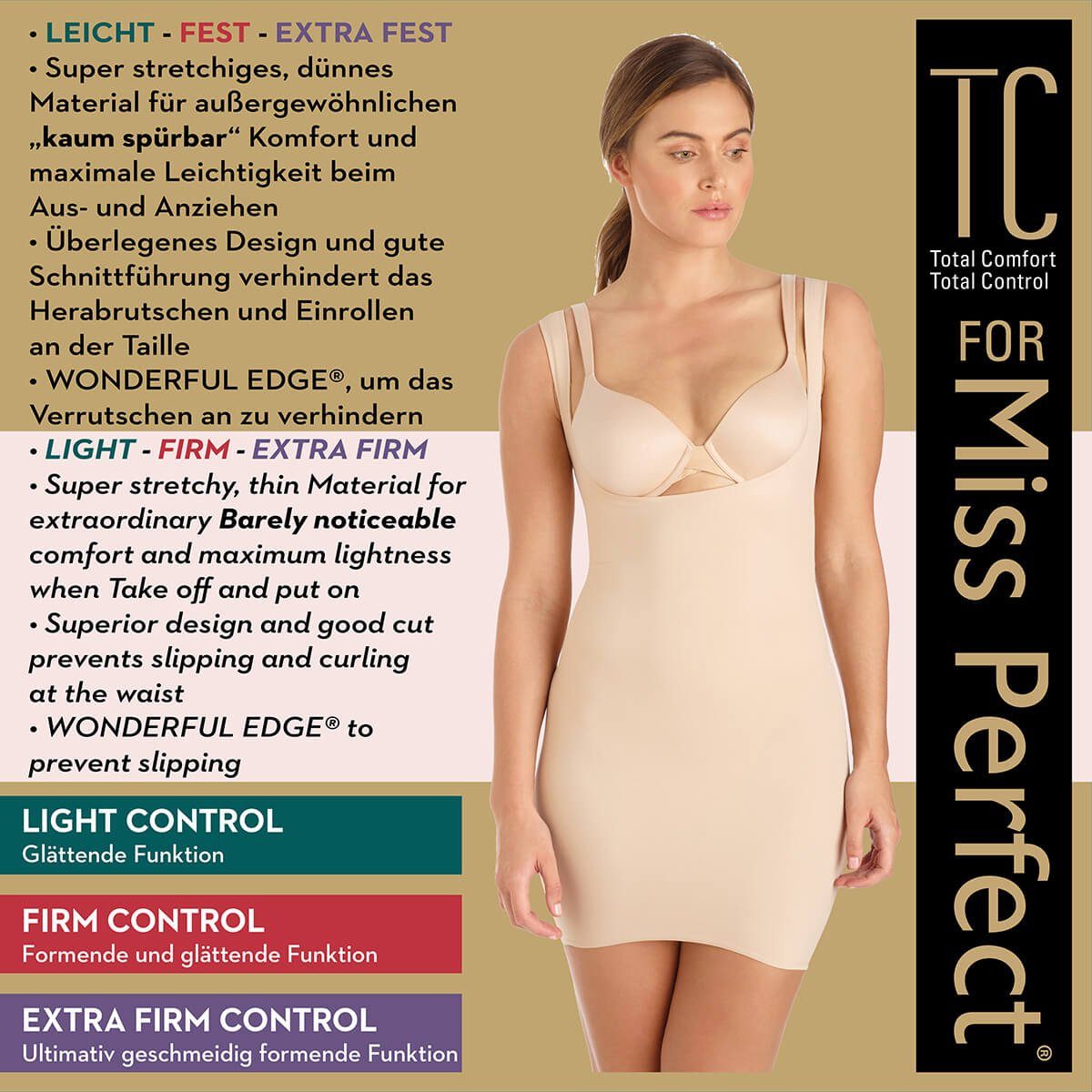 Miss Perfect Taillenshaper 4078 Figurformender Body Shapewear Gürtel mit Haken- und Ösenverschluss