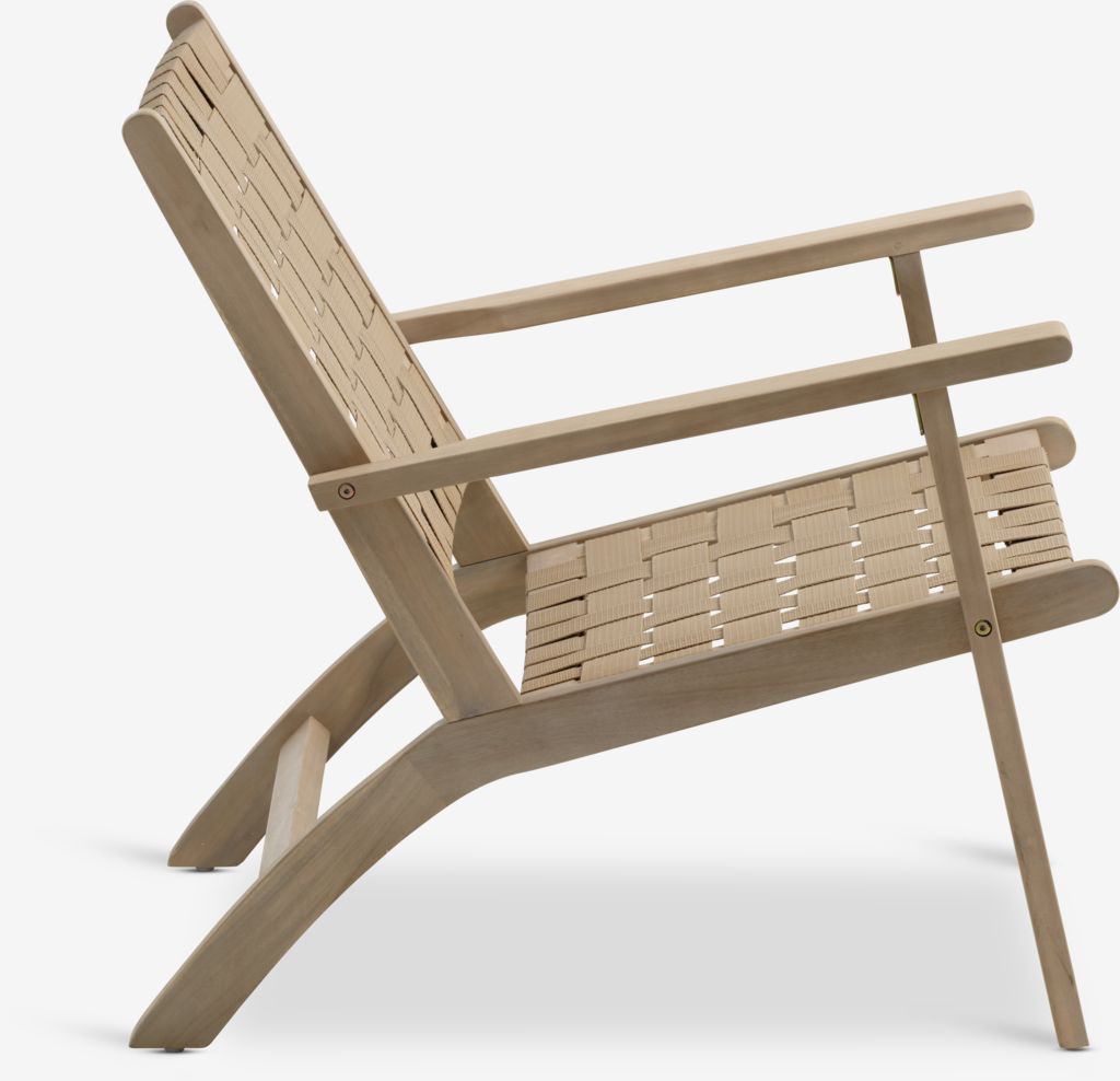 Fauteuil lounge SKARA en bois dur