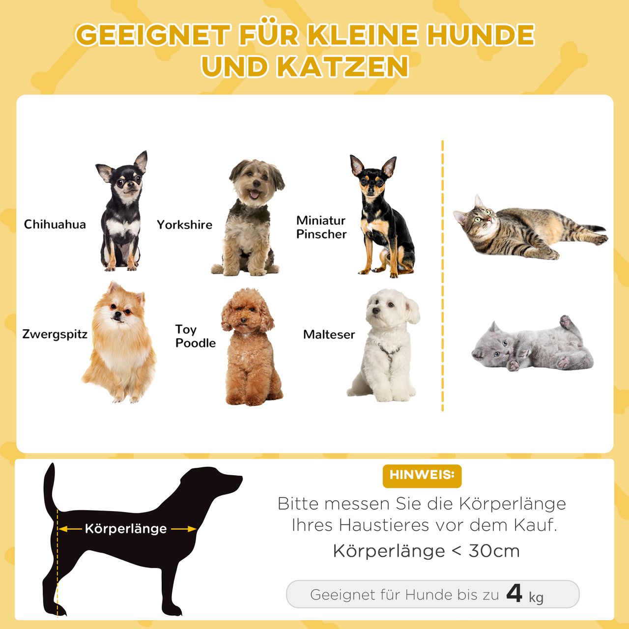 PawHut Hundebett, Erhöhtes Hundeliege mit Kissen, Katzenbett, Haustierbett, Rund