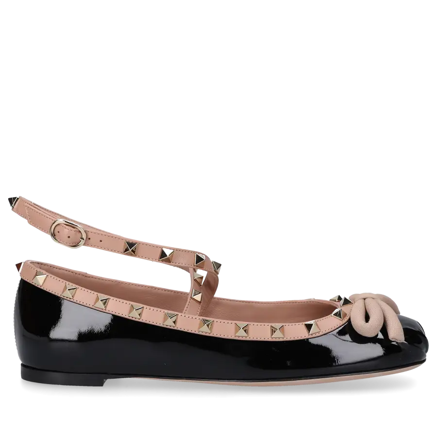 Valentino Garavani - Ballerinas ROCKSTUD Lackleder - schwarz