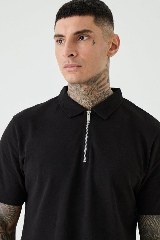 Tall Pique Poloshirt mit 1/4 Reißverschluss