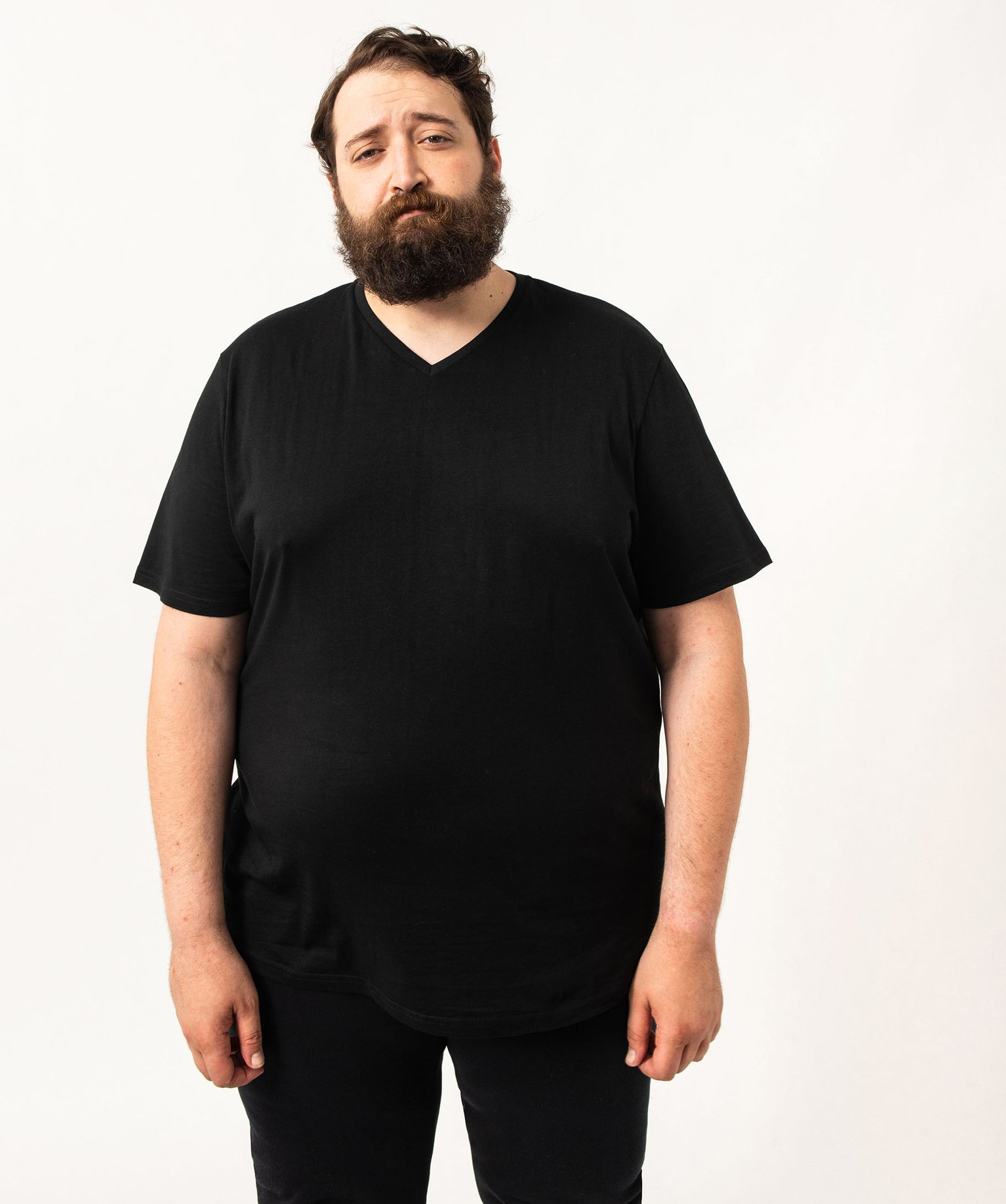 Tee-shirt homme à manches courtes et col V noir | GEMO
