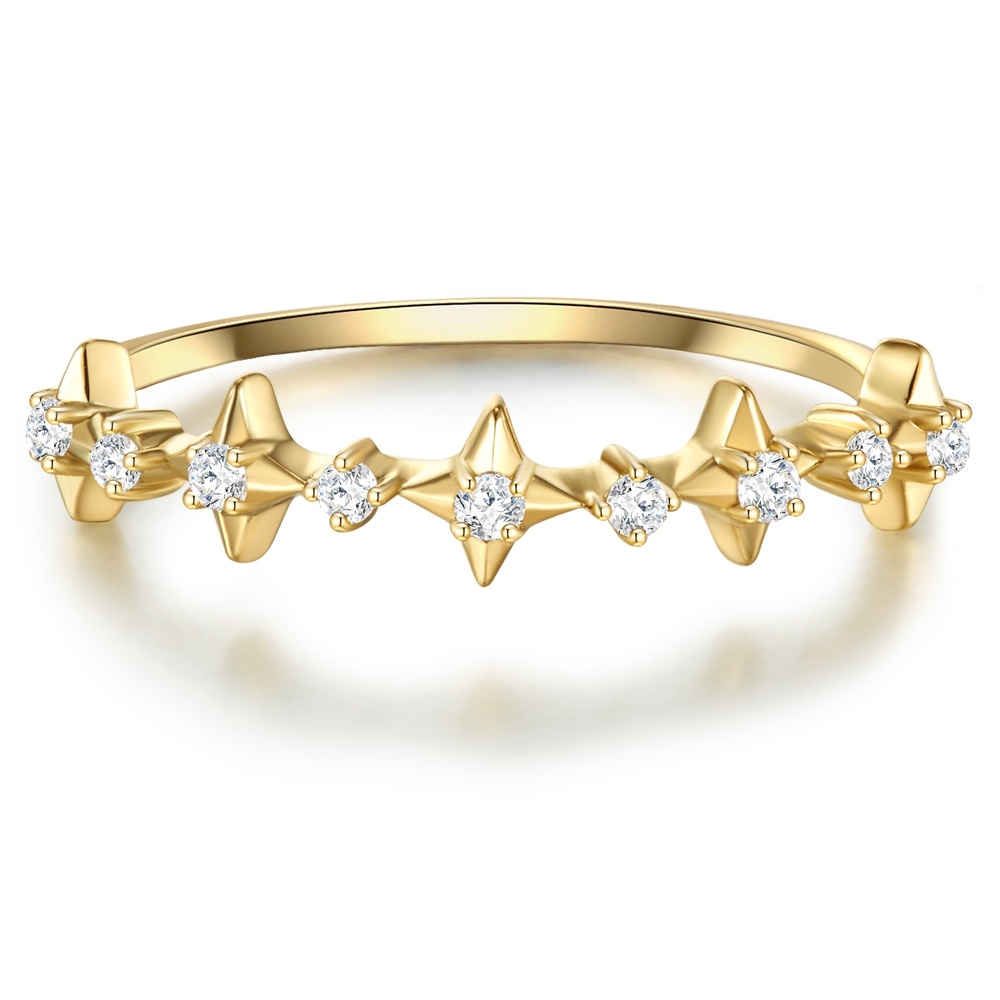 Glanzstücke München Bague en argent Argent sterling Oxyde de zirconium (CZ) en Or jaune Bague