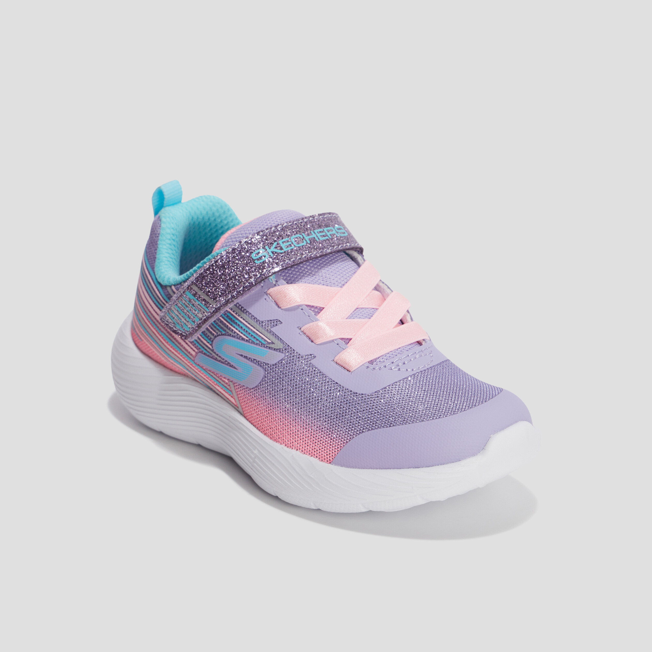 Baskets à scratchs Skechers Shimmer bleu lavande fille | La Halle