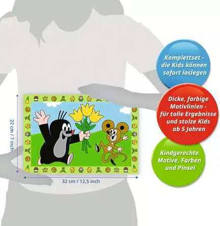 CreArt Der kleine Maulwurf - Malen nach Zahlen für Kinder ab 5 Jahren