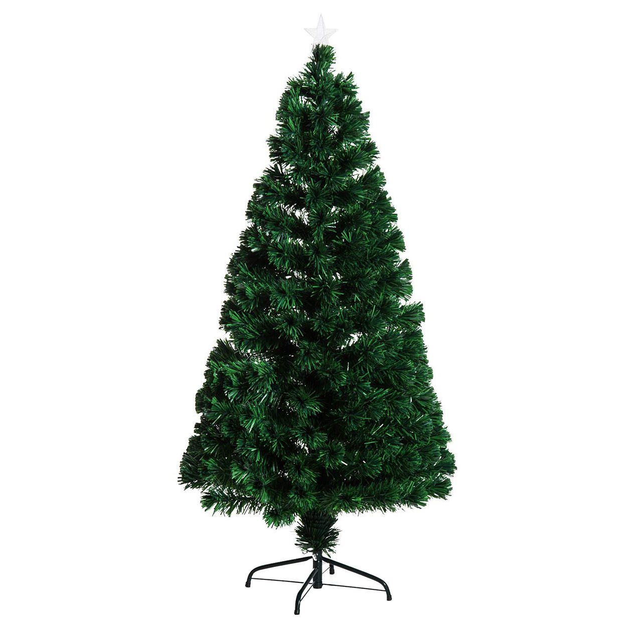 HOMCOM Weihnachtsbaum Tannenbaum Christbaum LED Lichtfaser Stern 5 Modell