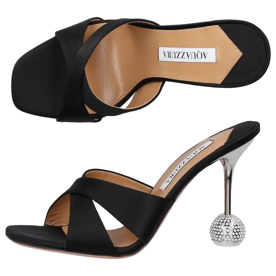 Aquazzura - Sandalen YES DARLING 95 Satin - schwarz