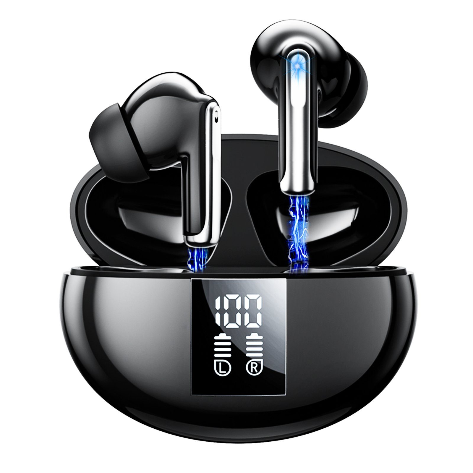 Yuede Bluetooth 5.3 Kopfhörer, Earbuds Kabellos mit LED-Ladebox In-Ear-Kopfhörer (Immersives HIFI-Stereo, Bluetooth Kopfhorer mit LED-Ladebox, ENC HD Anruf, One Step Pairing, 10-mm-Schwingspule)