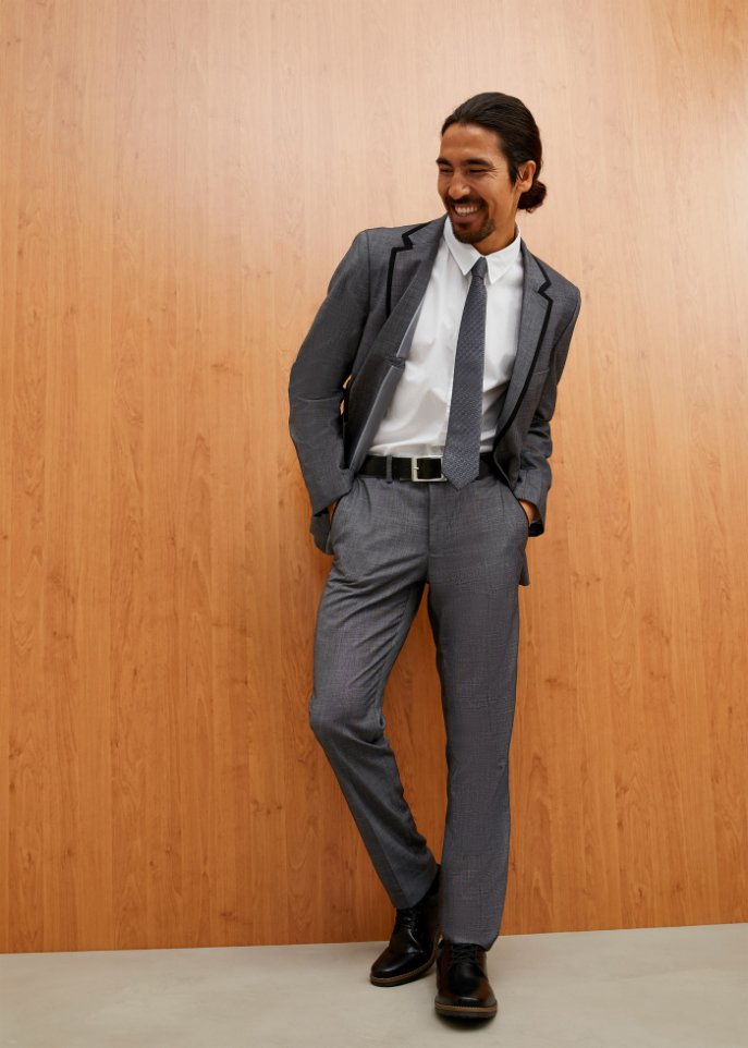Anzug (3-tlg.Set): Sakko, Hose, Krawatte Slim Fit
