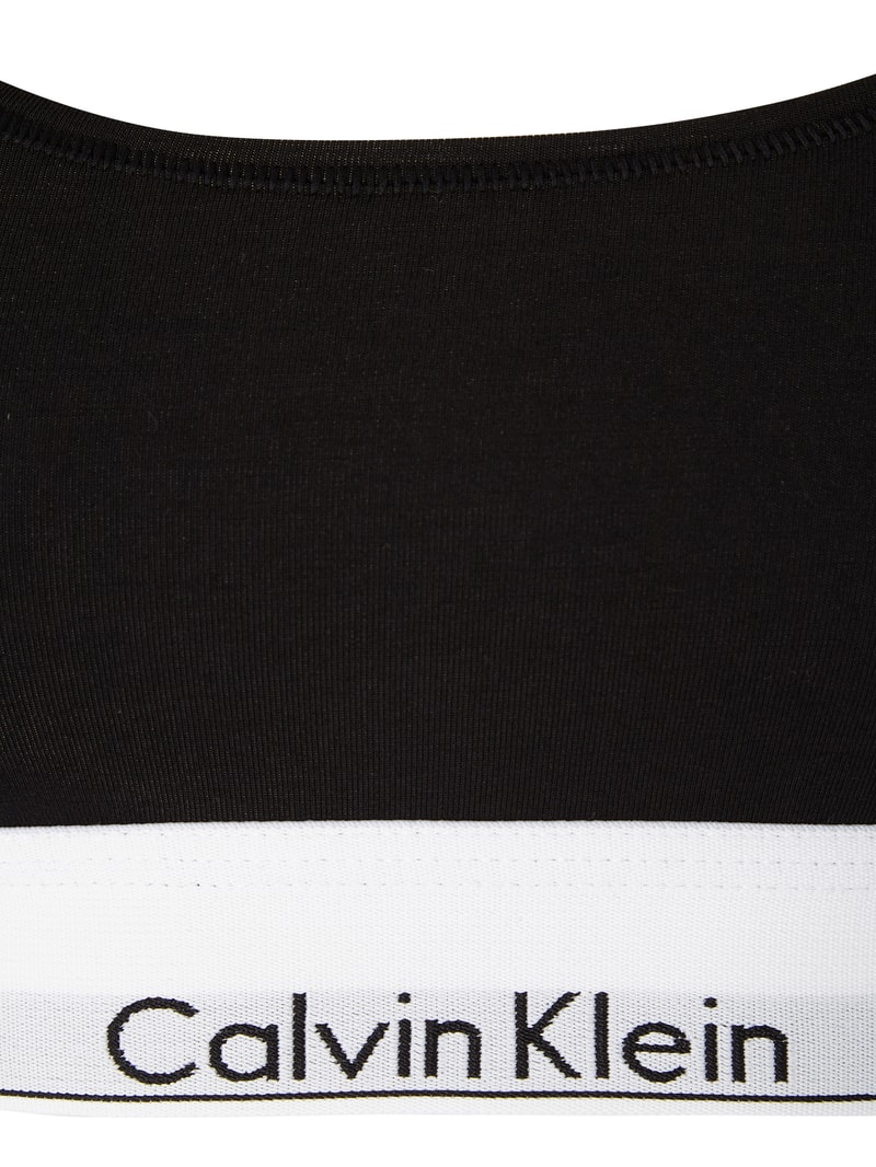 Bustier mit Logo-Bund in schwarz