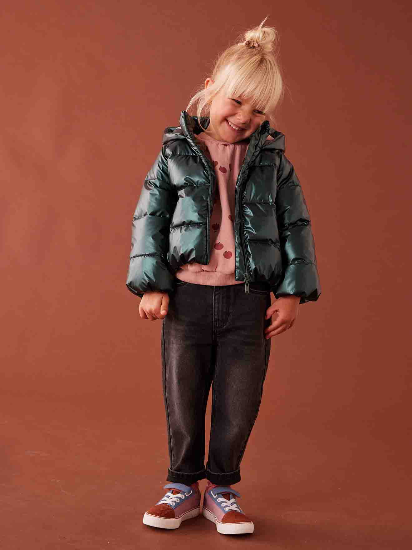 Vertbaudet Mädchen Mom-fit-Jeans - grauer denim
