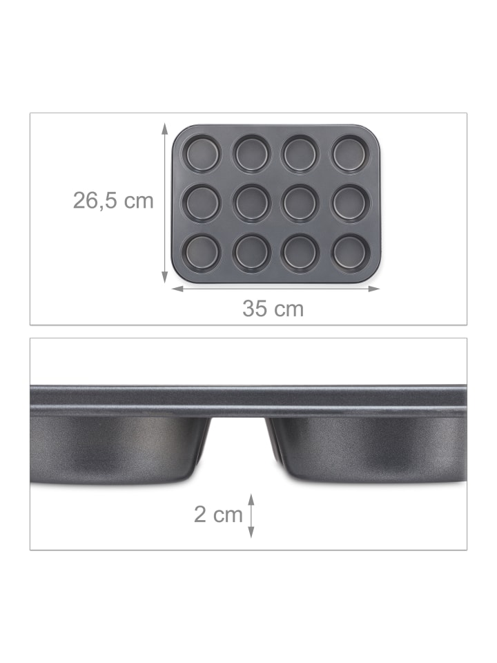 relaxdays 2x Muffinform in Grau günstig kaufen onesize