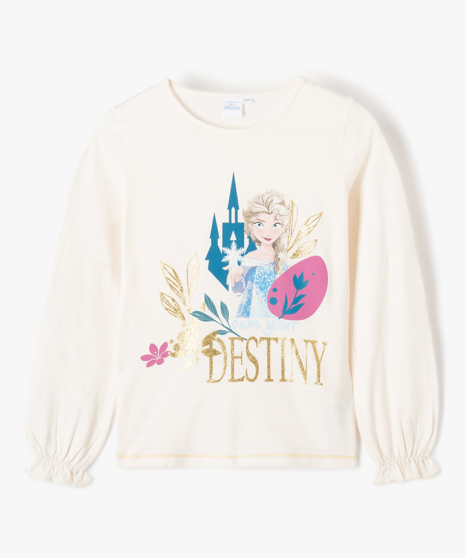 Tee-shirt fille avec motif pailleté La Reine des Neiges - D... marine | GEMO