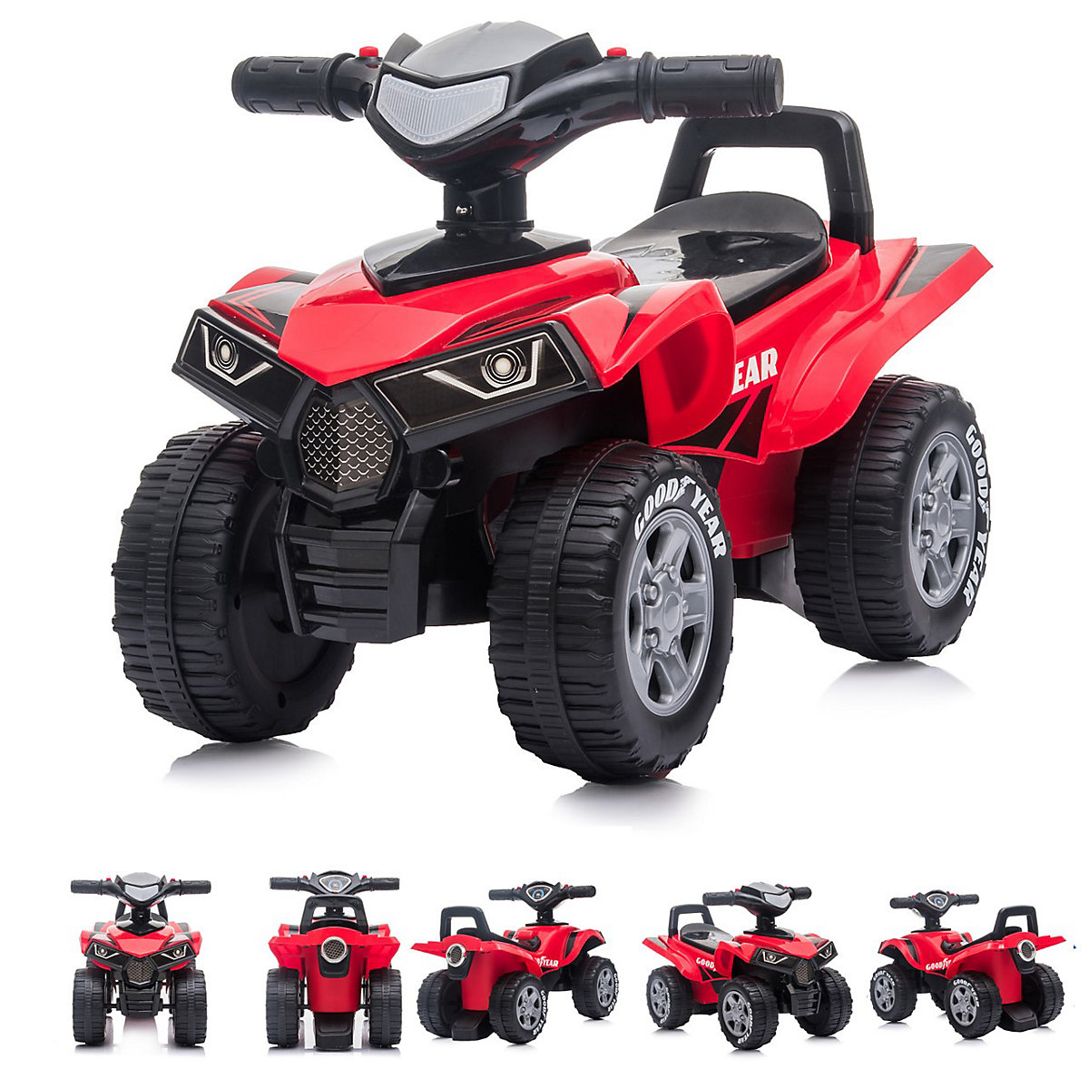 Kinder Rutschauto ATV Goodyear, Musikfunktion, Hupe Rutschautos
