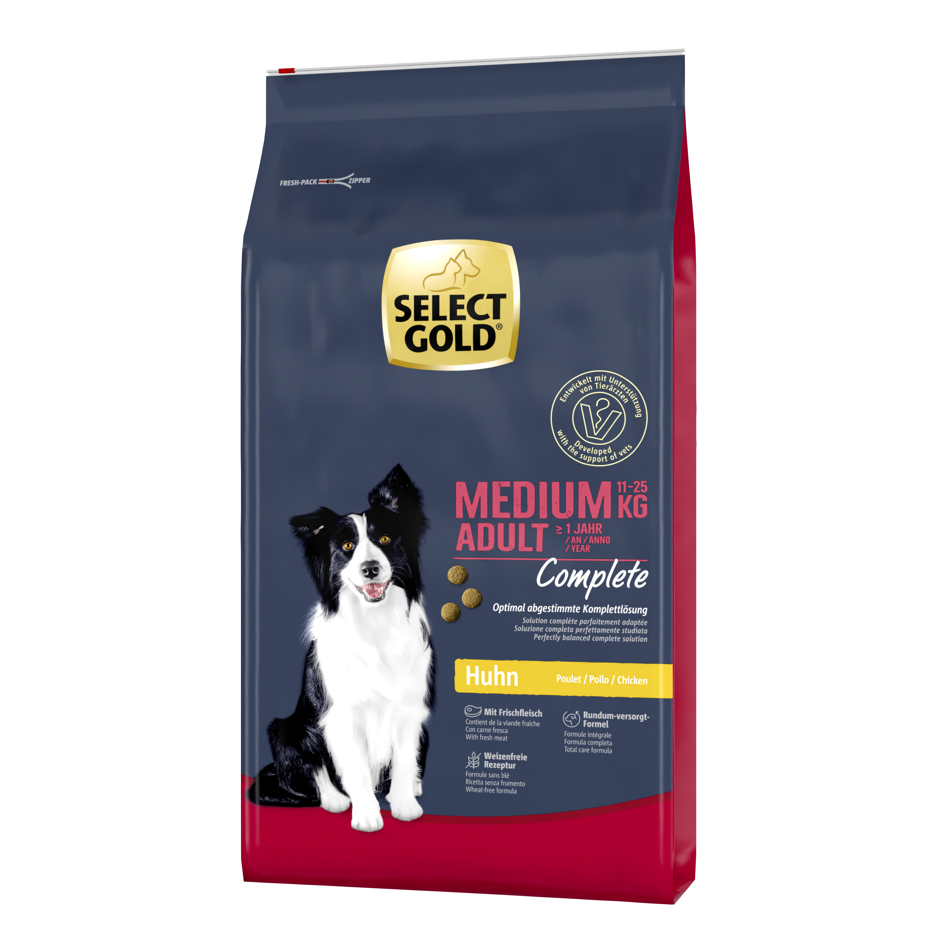 SELECT GOLD Hundetrockenfutter SELECT GOLD Complete Medium Adult Huhn 12 kg