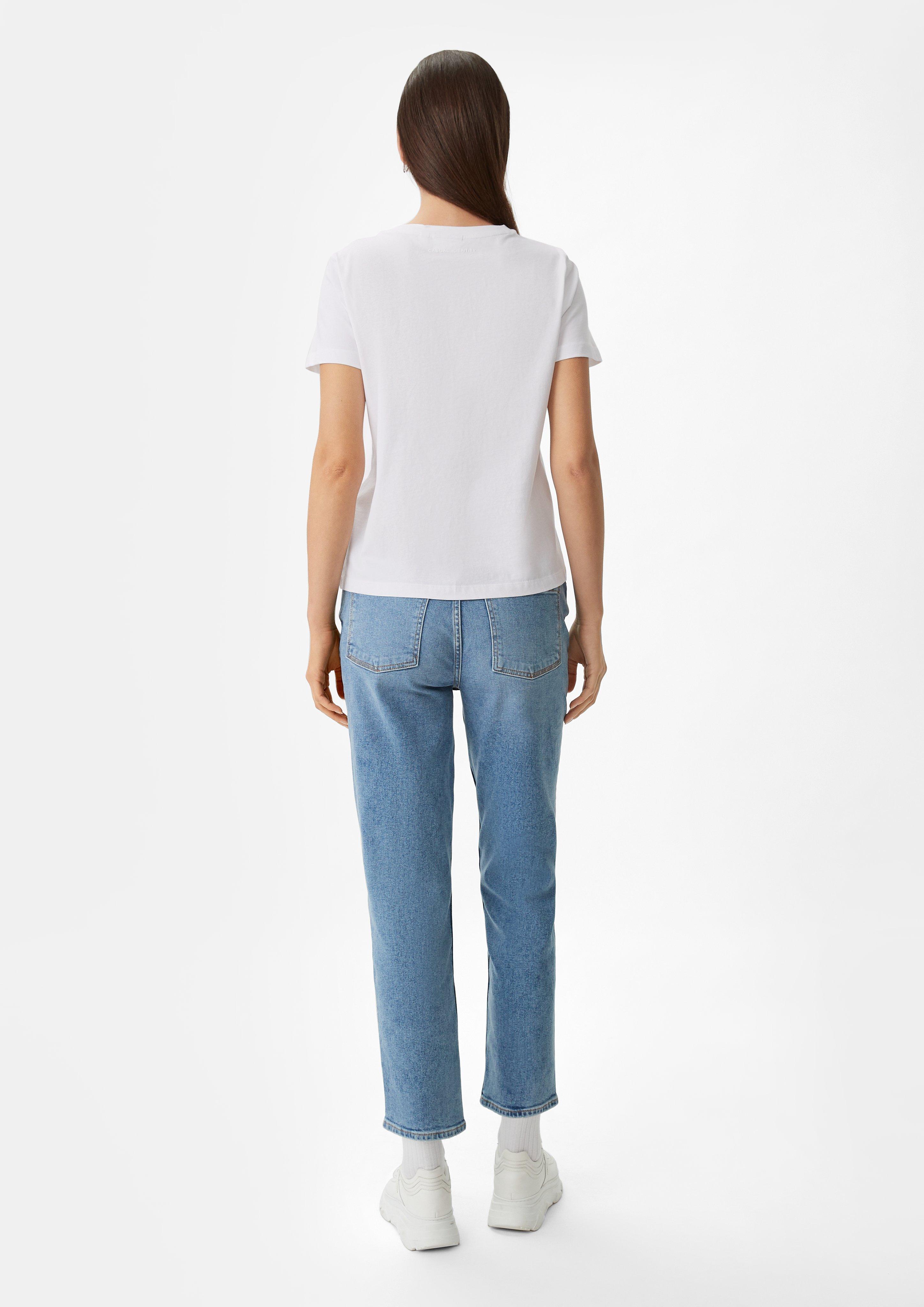 T-Shirt mit Frontprint - weiß