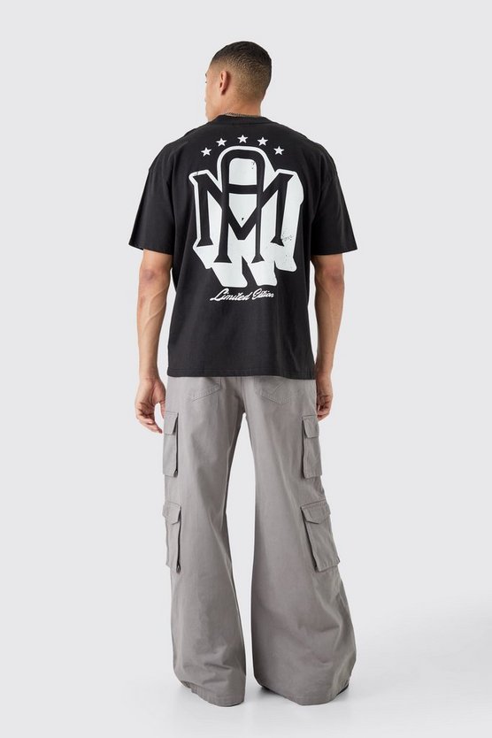Oversize T-Shirt mit Man-Print
