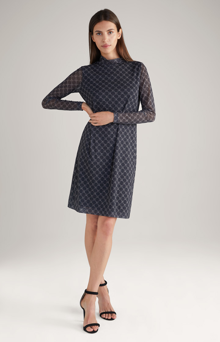 Mesh-Kleid in Grau gemustert