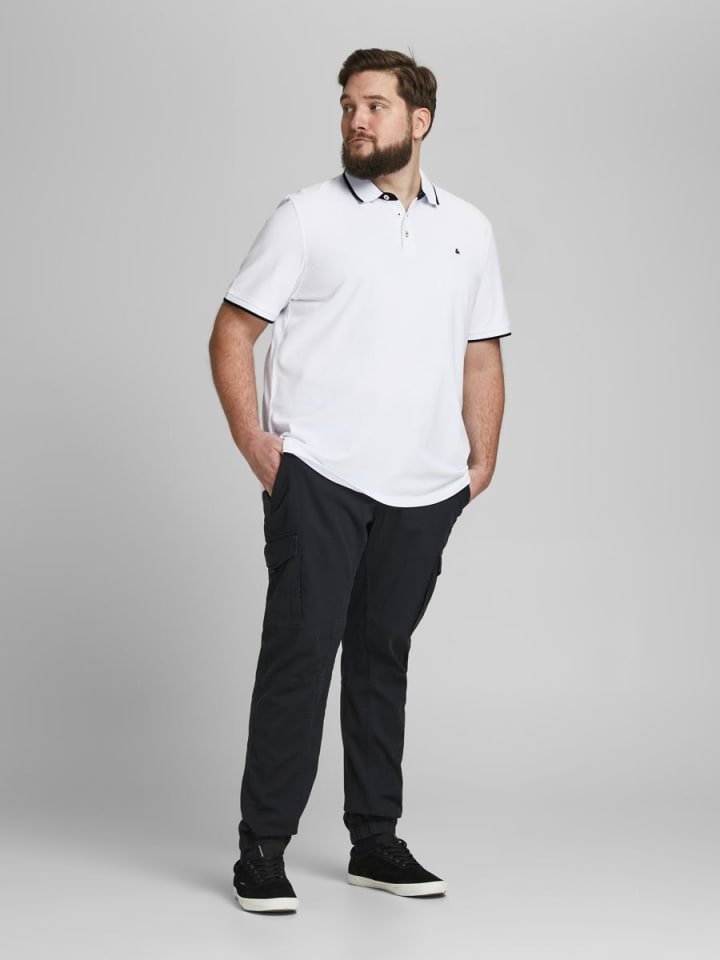 JACK & JONES PLUS Poloshirt in White günstig kaufen