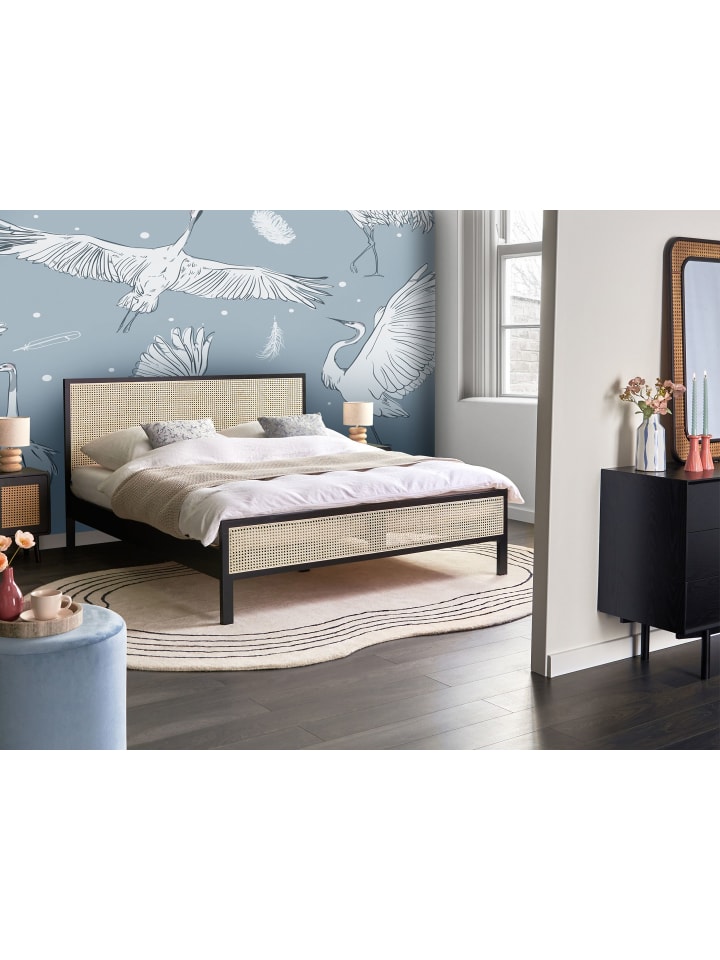 Beliani Doppelbett SALERNAS in Schwarz/Braun - (W) 166 x (H) 100 x (L) 206 cm günstig kaufen onesize