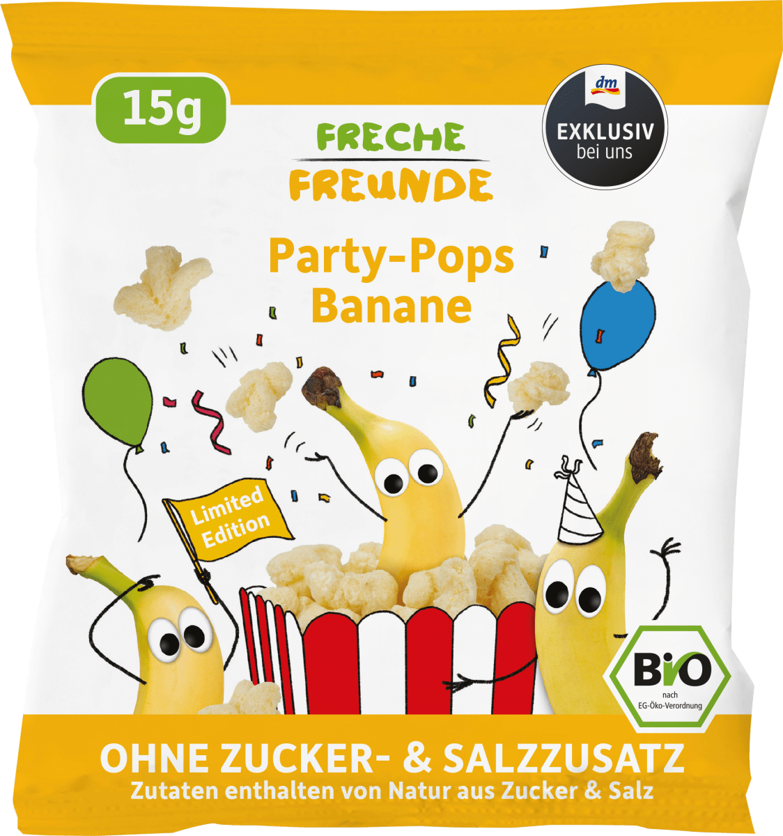 Kindersnack Party Pops Banane, ab 1 Jahr, 15 g