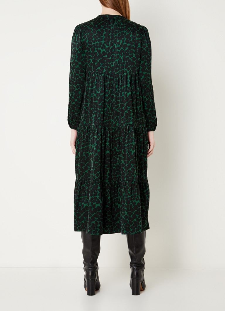 Whistles A-line midi dress with animal print and side pockets
