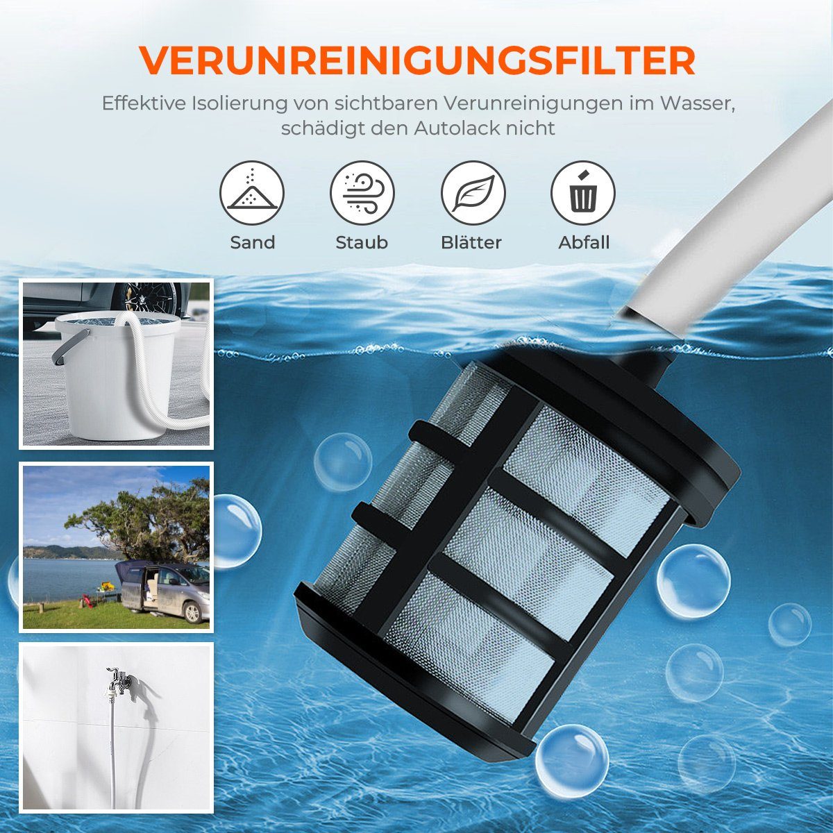 7Magic Akku-Hochdruckreiniger Hochdruckreiniger mit Zwei 48V 12Ah Akku, 300W Leistung, drei Düsen, Druck max: 35 bar, Fördermenge max: 300 l/h, Mit 5 Meter langem Wasserschlauch, Kunststoffbox und 6-in-1-Sprühkopf