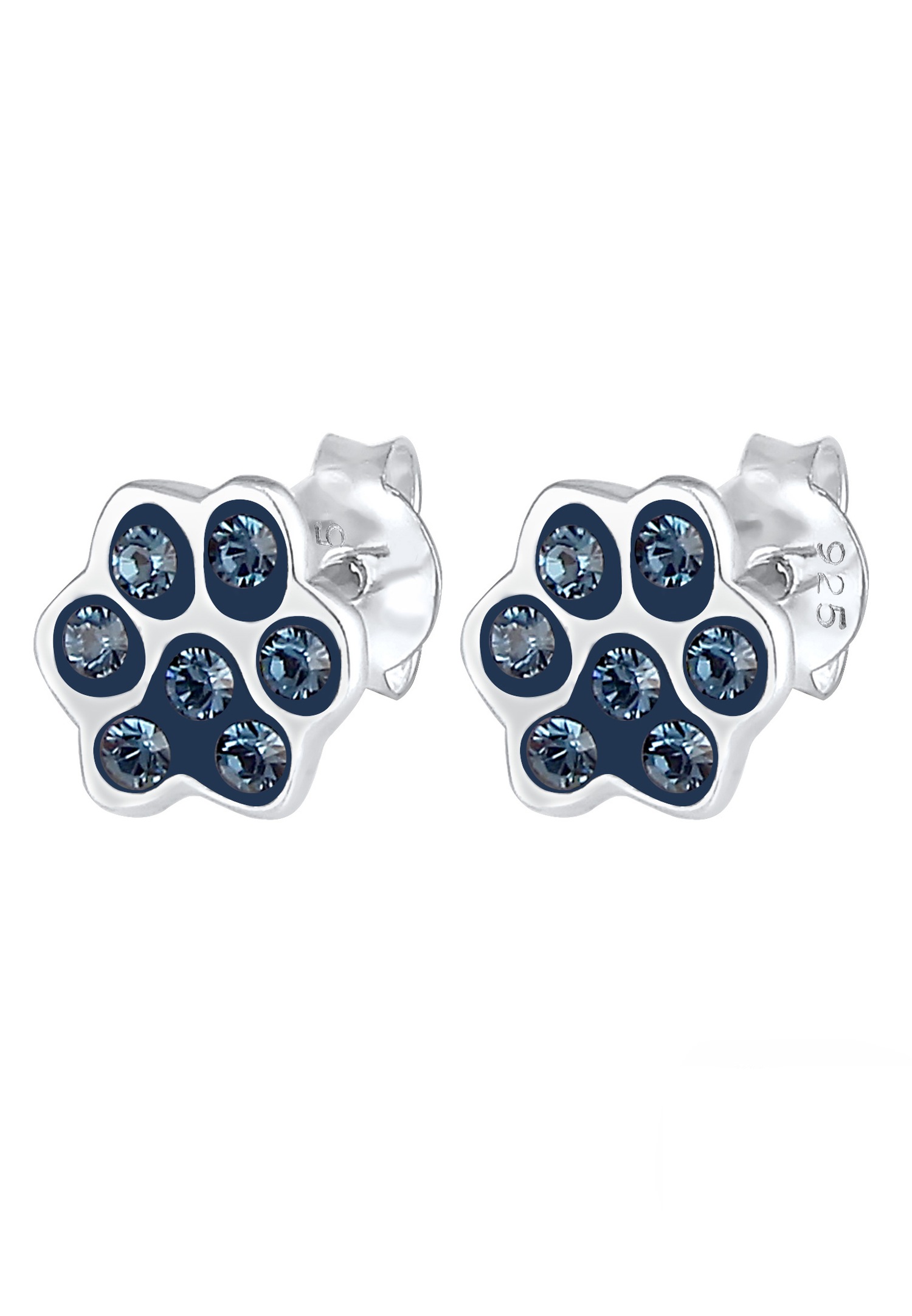 Orecchini a perno da donna Elli a forma di zampa di cane o gatto con cristalli in argento sterling 925