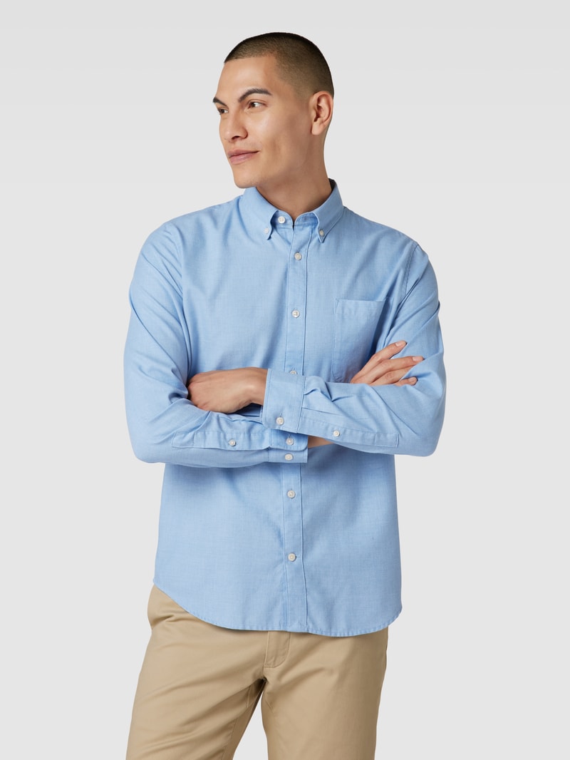 Freizeithemd mit Under-Button-Down-Kragen Modell 'trostol' in bleu