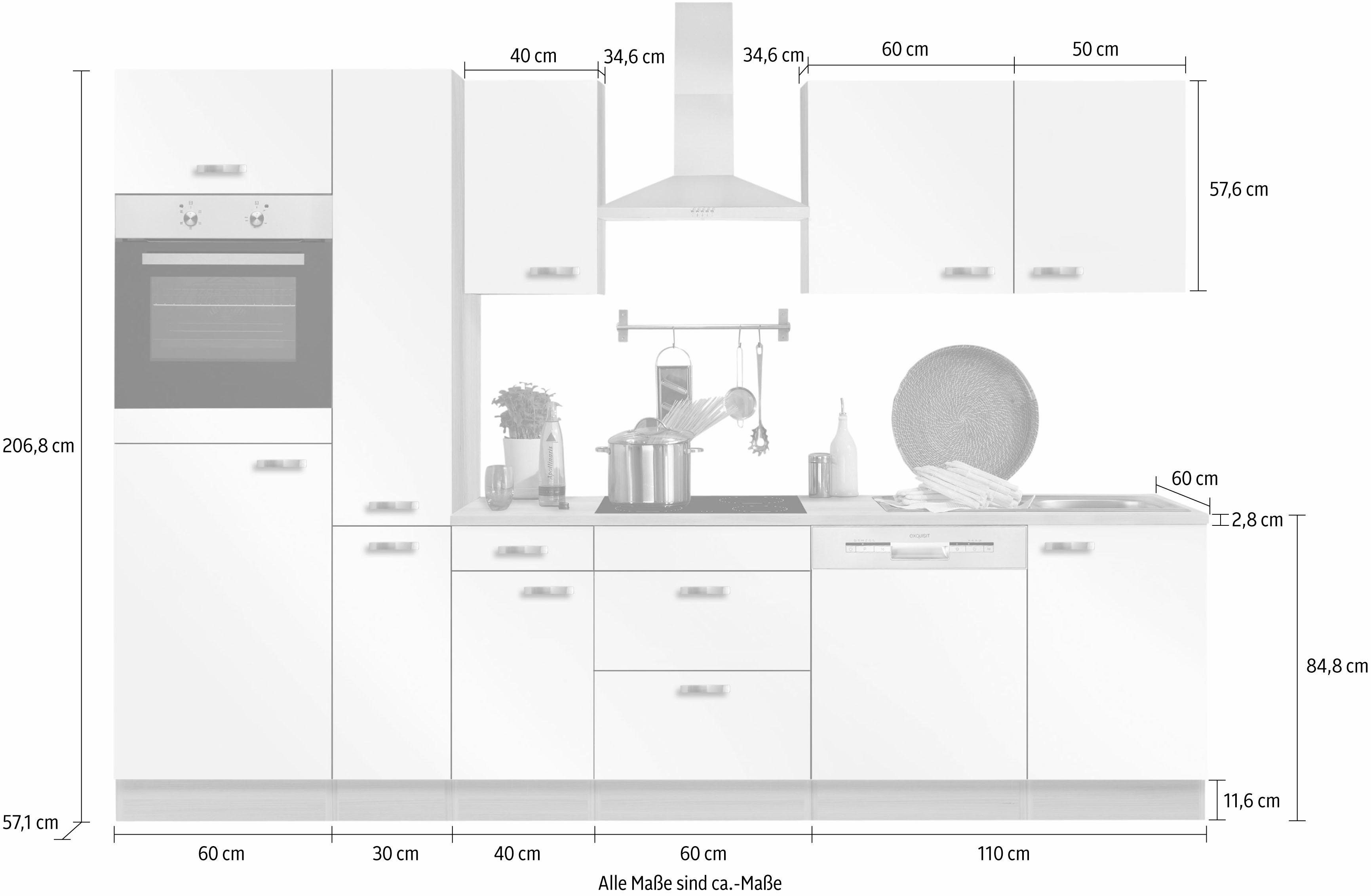 OPTIFIT Küchenzeile Faro, ohne E-Geräte, Breite 300 cm