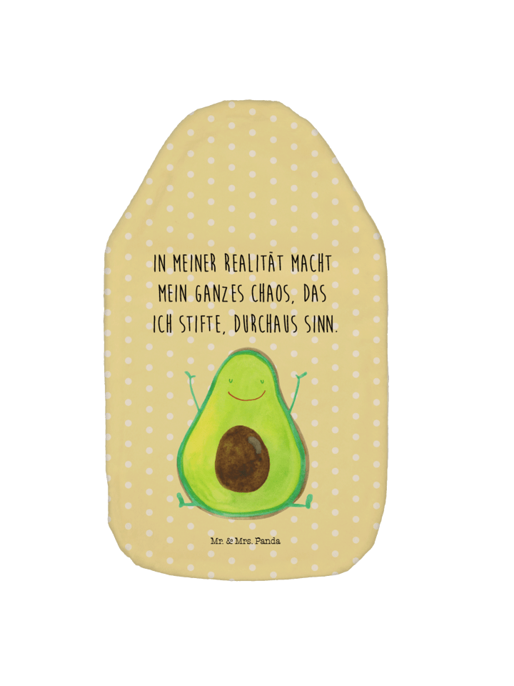 Mr. & Mrs. Panda Wärmflasche Avocado Glücklich mit Spruch in Gelb Pastell günstig kaufen onesize
