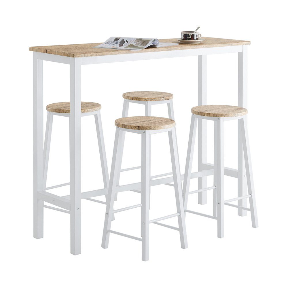SoBuy Bartisch OGT22, 5-teilig Bartisch mit Stühlen Esstisch im Industrie-Design