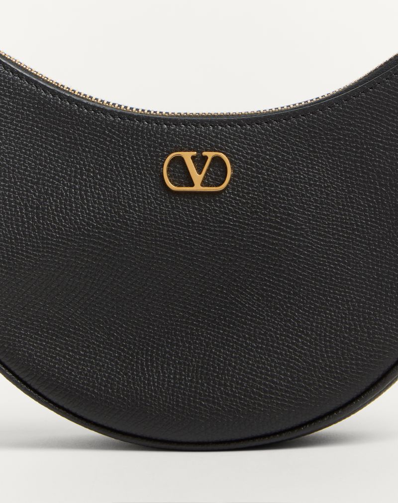 Bolsa Mini Hobo Assinatura VLogo em pele de bezerro granulada