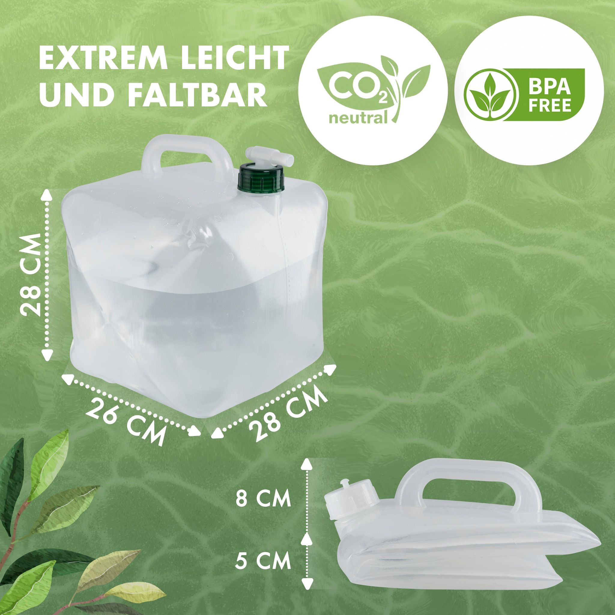Naturbummler 10 Liter Set von 4 Faltbaren Wasserkanister