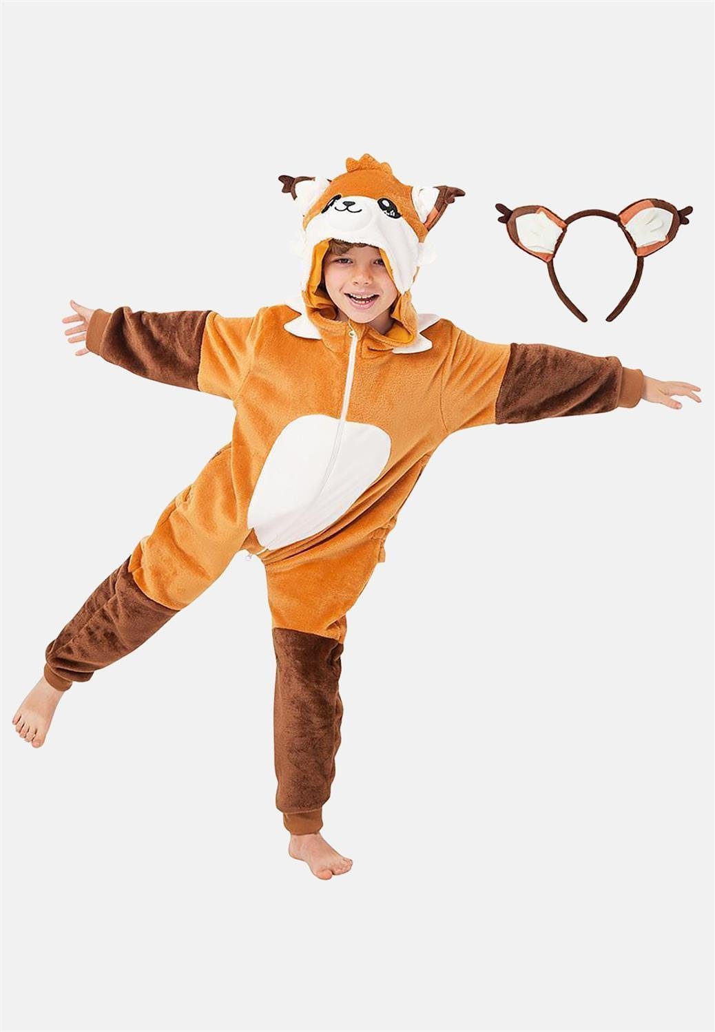 Corimori Jumpsuit Kinderkostüm Onesie Overall in Größen 90-110cm (2-tlg)