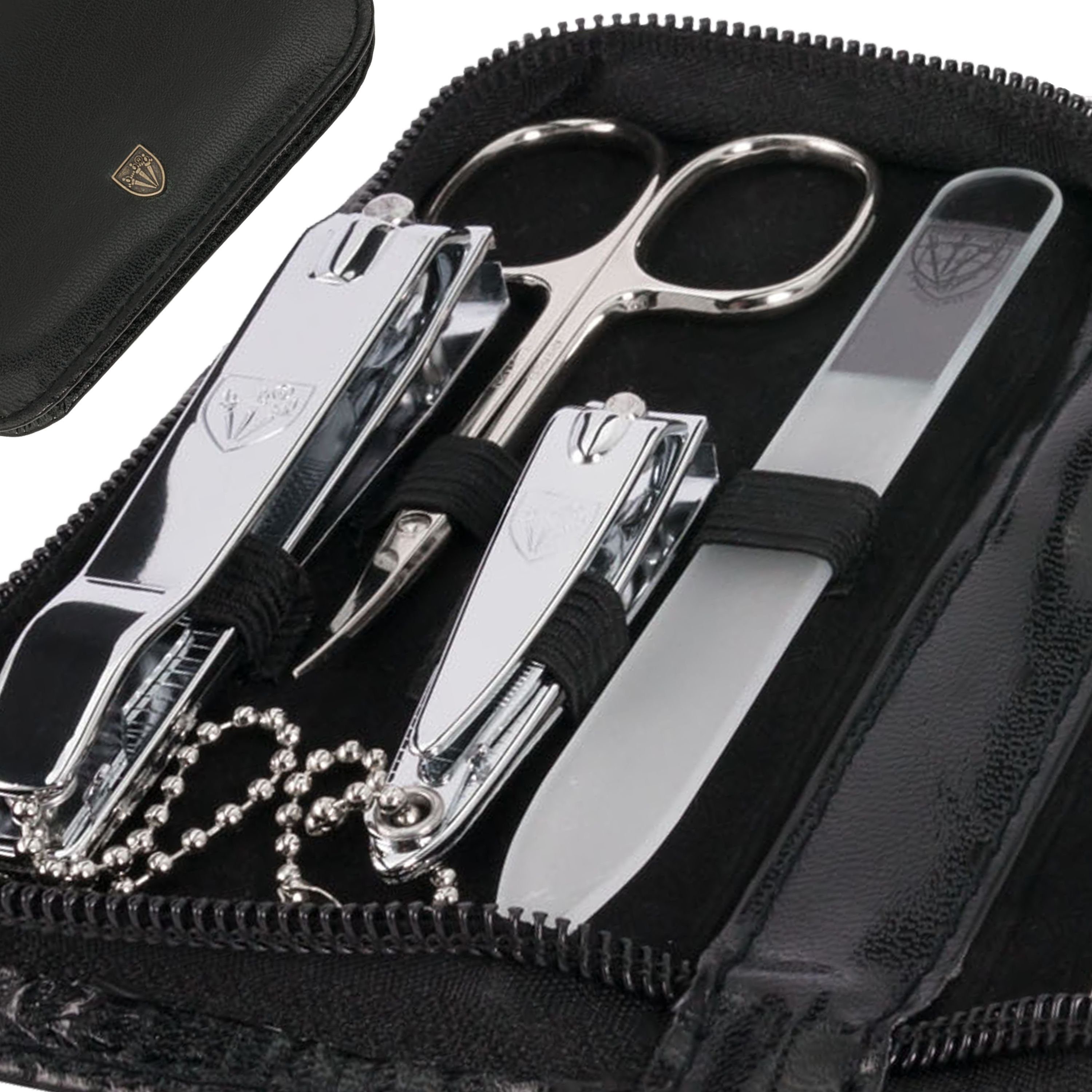 3 SCHWERTER Maniküre-Pediküre-Set, Berlin 8-teilig ALL-IN-ONE mit Glas- und Saphirnagelfeile