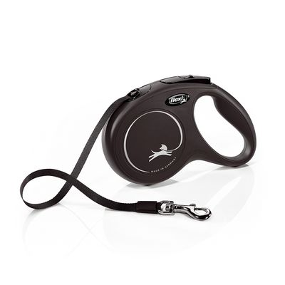 flexi New Classic Gurt-Leine M schwarz, 5 m