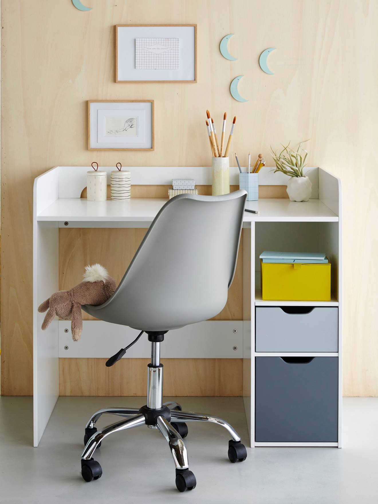 Vertbaudet Kinder Schreibtischstuhl, modernes Design, höhenverstellbar - senfgelb