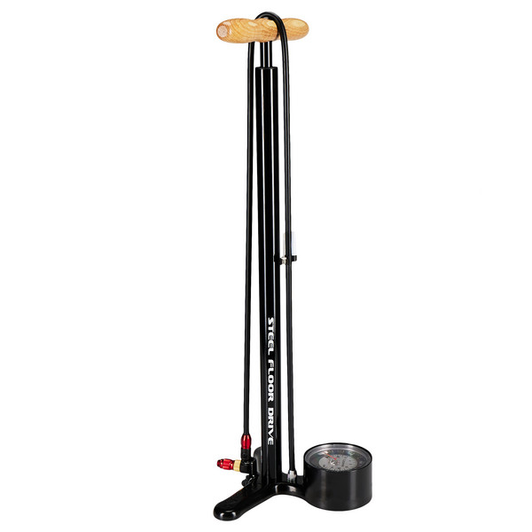 STANDLUFTPUMPE STEEL FLOOR DRIVE  220 PSI, 3,5'  MANOMETER - Luftpumpe