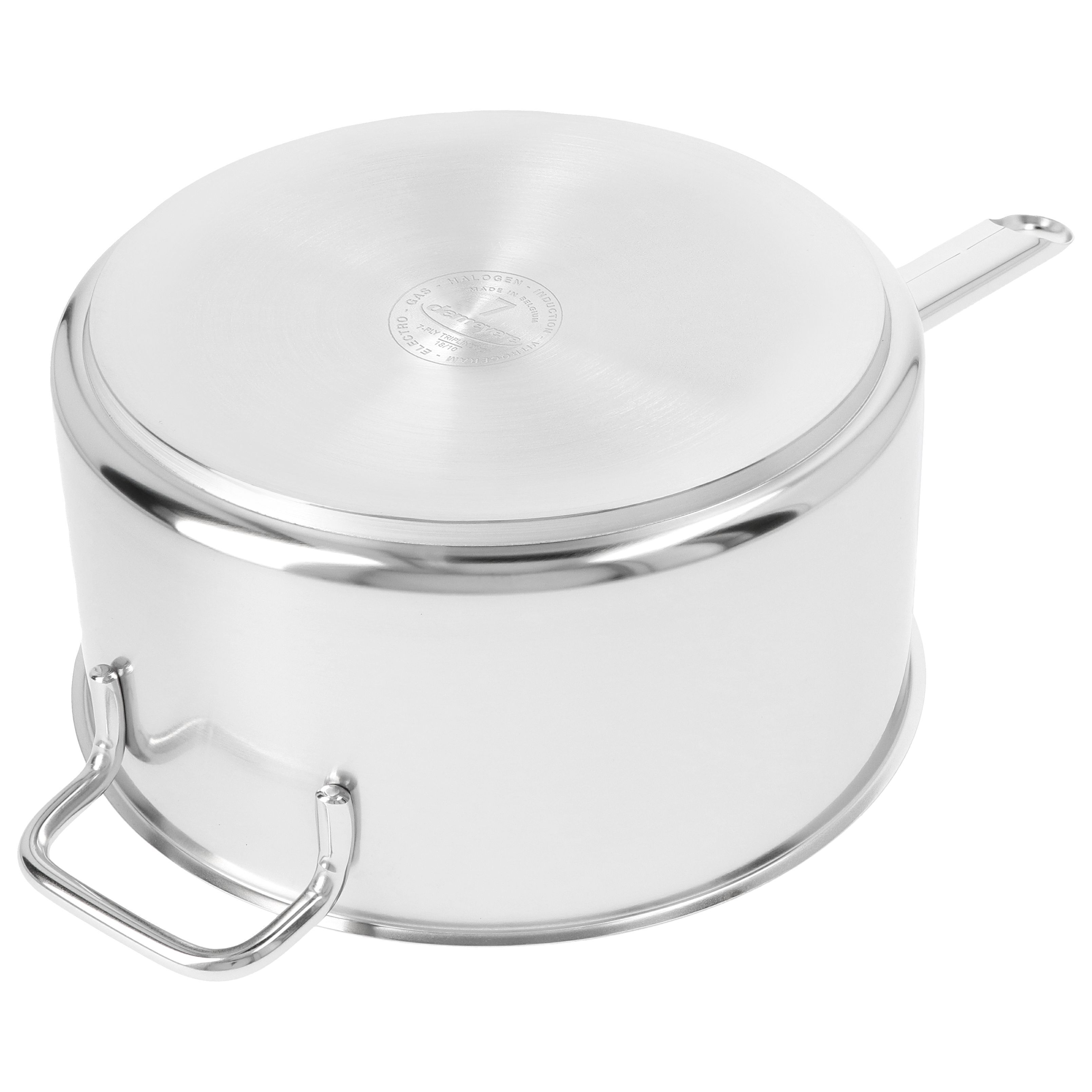 Stieltopf ohne Deckel 22 cm, 18/10 Edelstahl, Silber