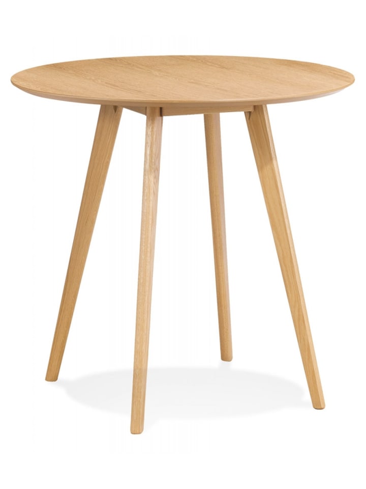 KADIMA DESIGN Runder Esstisch mit Eichenfurnier | Nordisches Design in Beige günstig kaufen onesize
