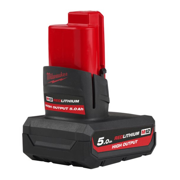 Milwaukee Tillbehör 4932480165 M12 Högpresterande HB5 Batteri 12V 5.0 Ah Röd Li-jon