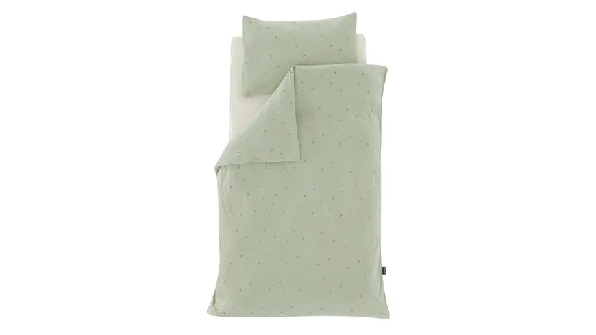 Träumeland Bettwäsche Jersey Fiore 100/135cm und 40/60cm grün